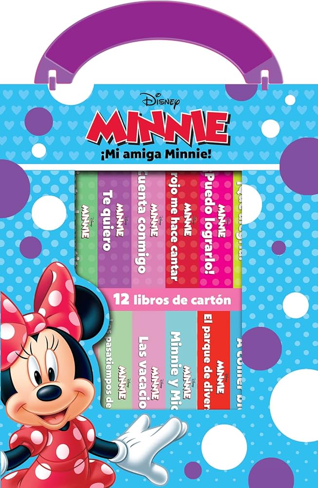 Estuche De 12 Libros De Cartón Pasta Dura - Disney Minnie Mouse