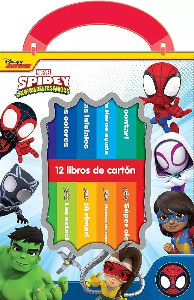 Estuche De 12 Libros De Cartón Pasta Dura - Marvel Spidey