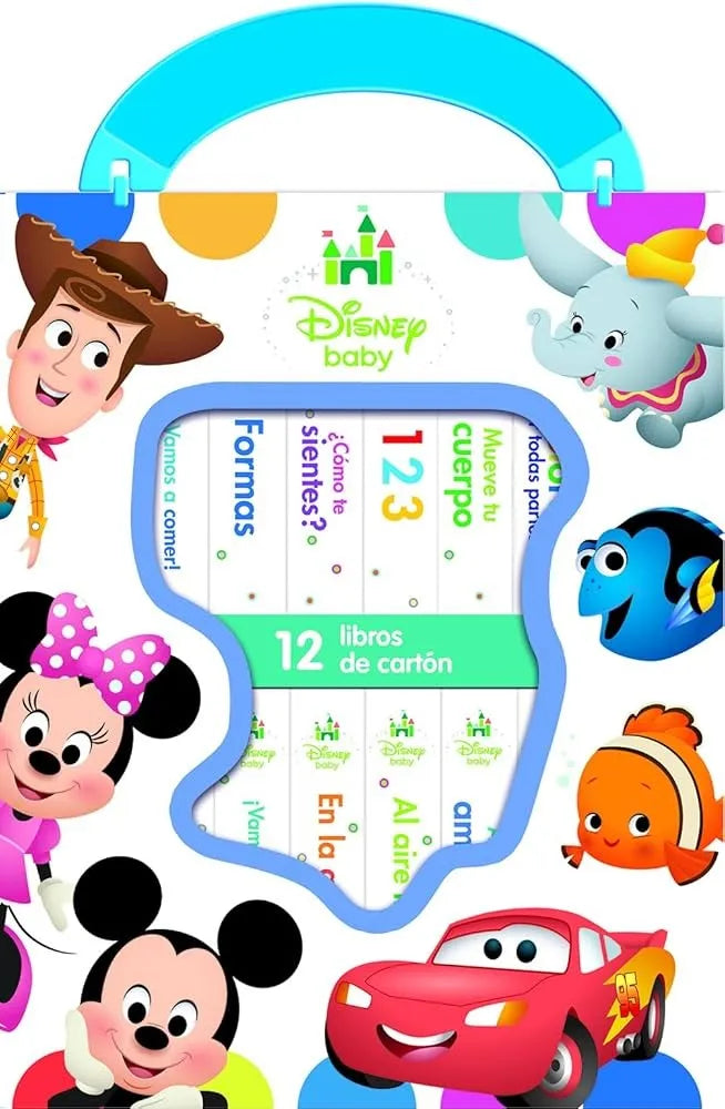 Estuche De 12 Libros De Cartón Pasta Dura - Disney Baby