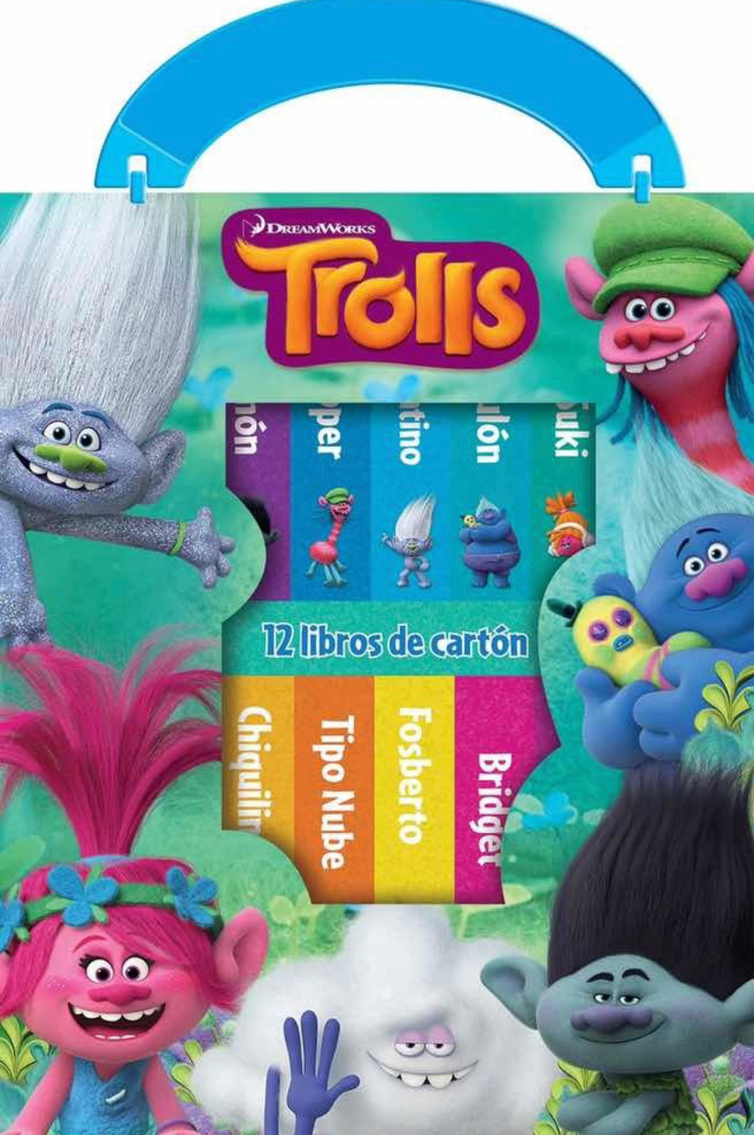 Estuche De 12 Libros De Cartón Pasta Dura - Trolls