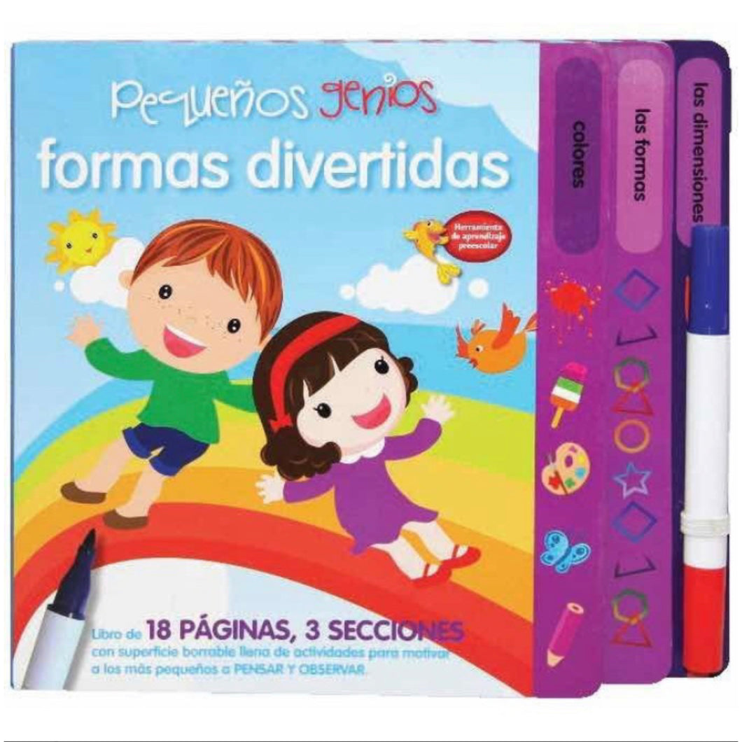 Pequeños genios - Formas divertidas - Libro borrable