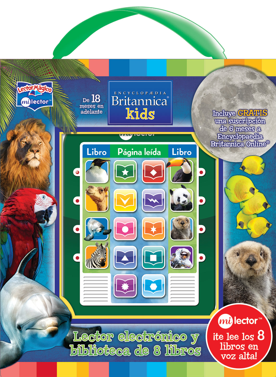 8 Libros + Lector Electrónico - Enciclopedia Animales Espacio